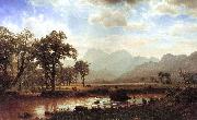 Bierstadt, Albert Haying, Conway Meadows oil painting